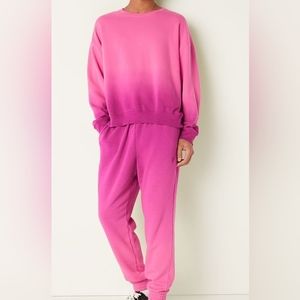 4pc Pink Victoria's Secret Pink ombre tie dye TOP SMALL (MADE BIG)Jogger MEDIUM